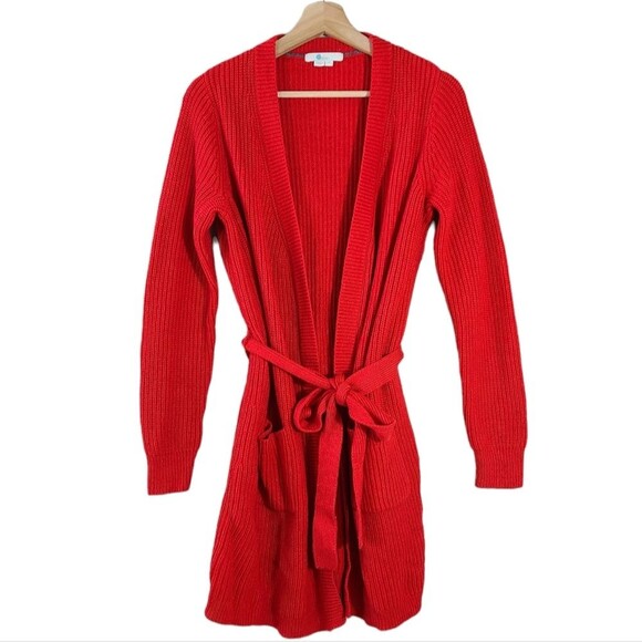 Boden Cara Knit Wool & Cashmere Blend Long Sleeve Cardigan in Post Box Red - Picture 2 of 9